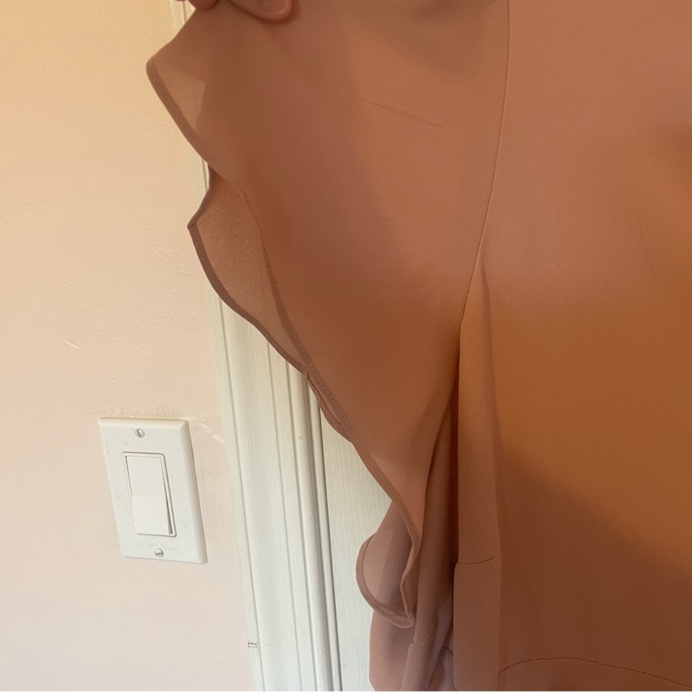 Dusty Rose Quartz Flutter Sleeve Blouse - Picture 4 of 5